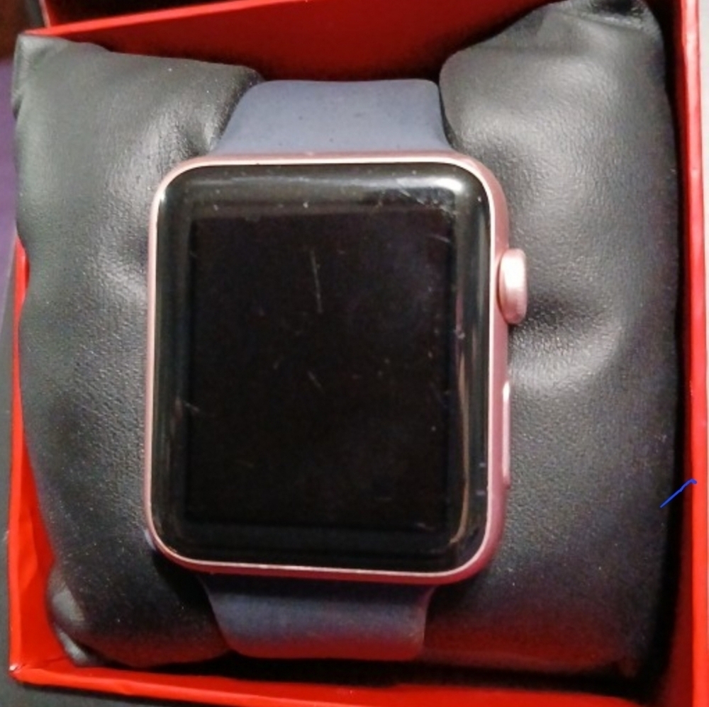 Apple I-Watch with Pink and Blue Band First Series